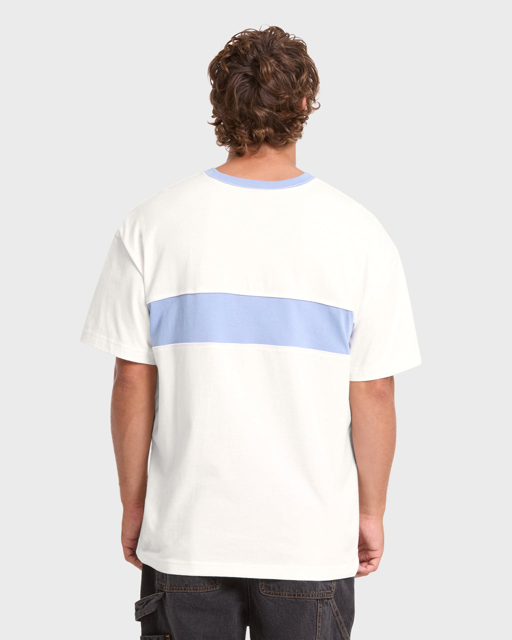 Bad Dog Shrapnel Ringer Short Sleeve Jersey T-Shirt - Off White