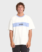Bad Dog Shrapnel Ringer Short Sleeve Jersey T-Shirt - Off White