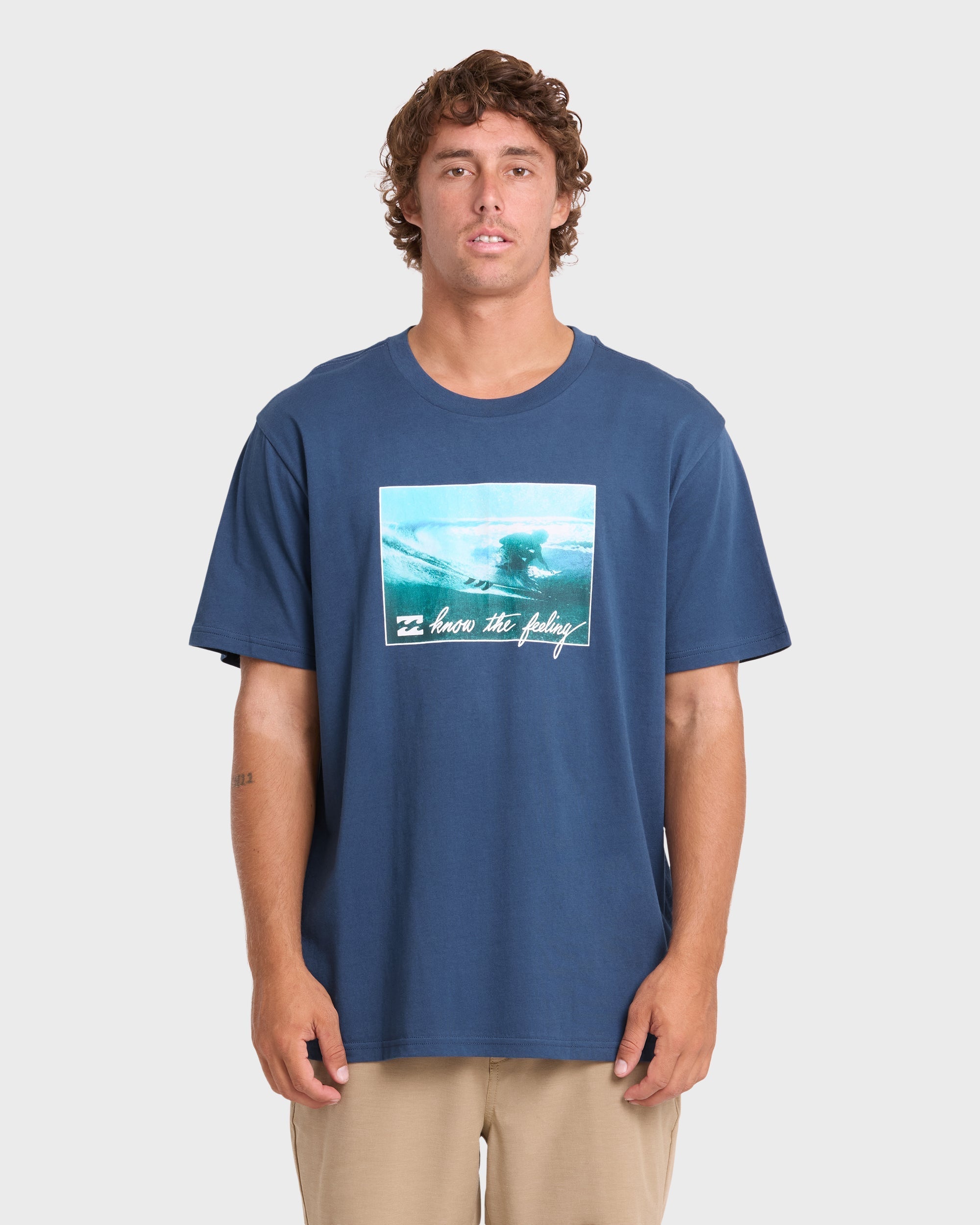 Lucid Premium Short Sleeve Cotton Graphic T-Shirt - Dark Denim