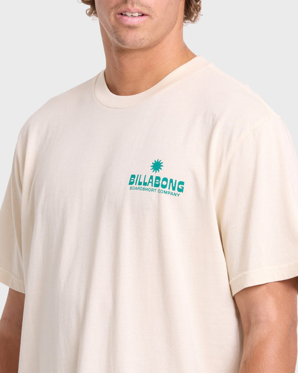 Glance Wave Washed Premium Short Sleeve Knit T-Shirt - Oatmeal