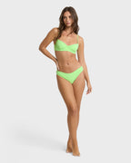 Simply Sweet Eyelet Bondi Medium Bikini Bottoms - Green Glow