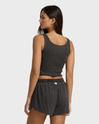 Day Tripping Goddess Tank Top - Off Black