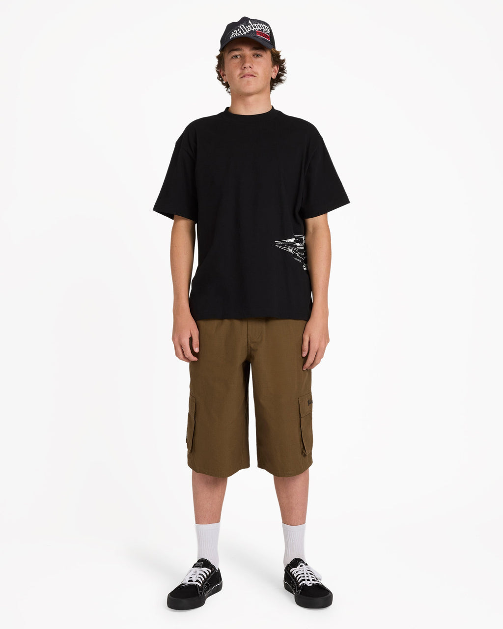 Chrome Diamond Short Sleeve Knit T-Shirt - Black